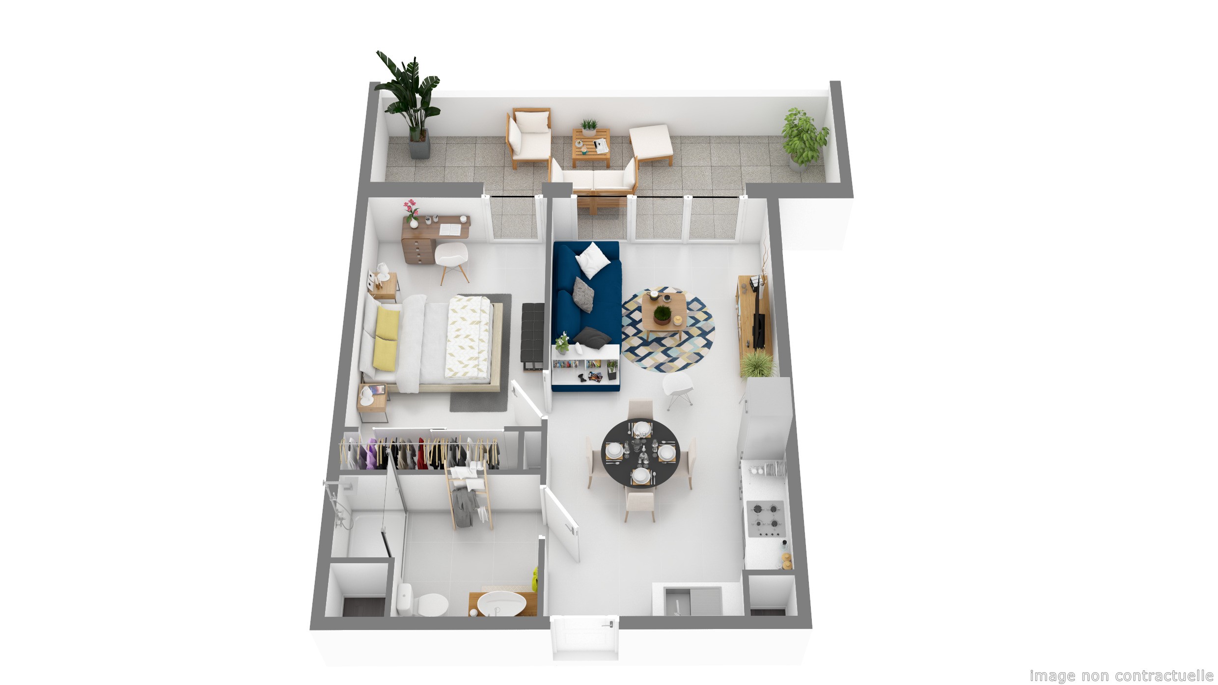 
																			2 pièces - 
																		RDC - 47m² - 711,08 € - Photo #5