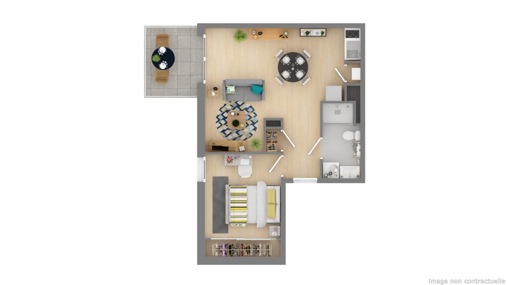 
																			3 pièces - 
																		RDC - 62m² - 732,72 € - Photo #5